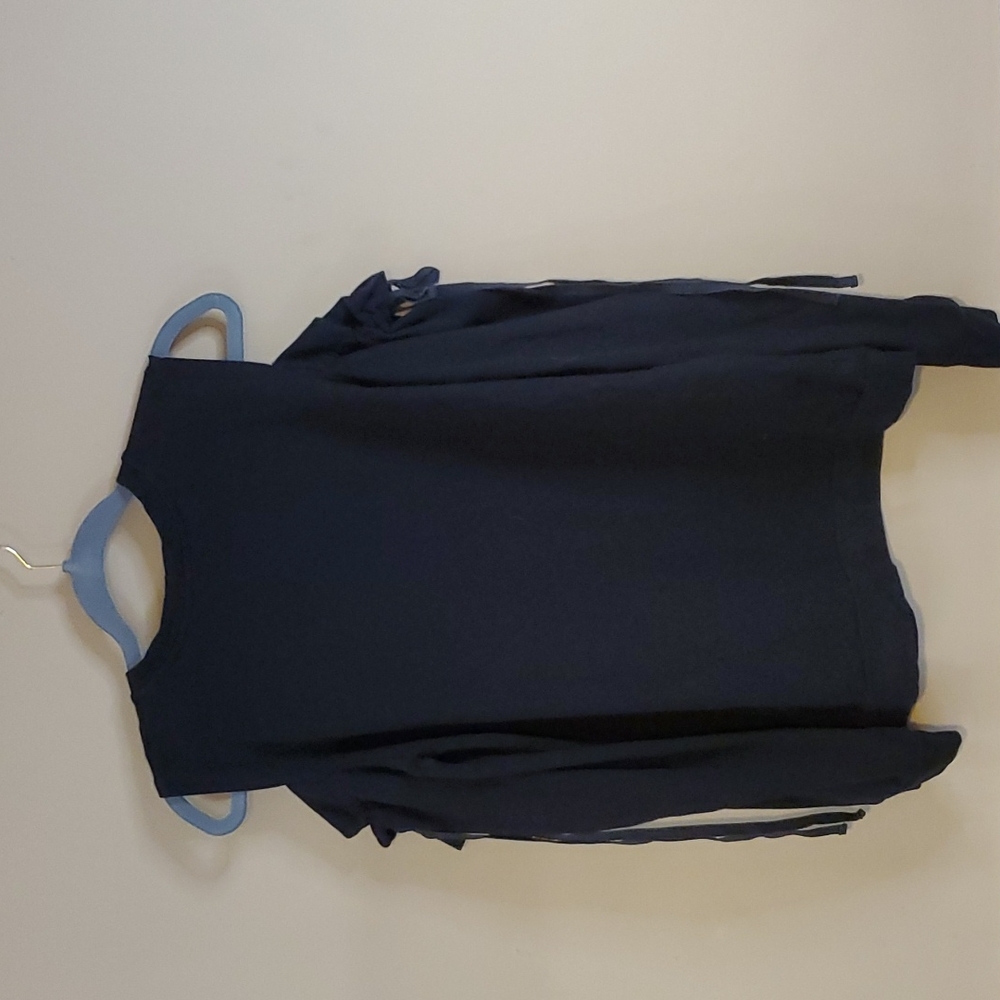 Drew Black Drawstring Cold Shoulder Sweatshirt Si… - image 3